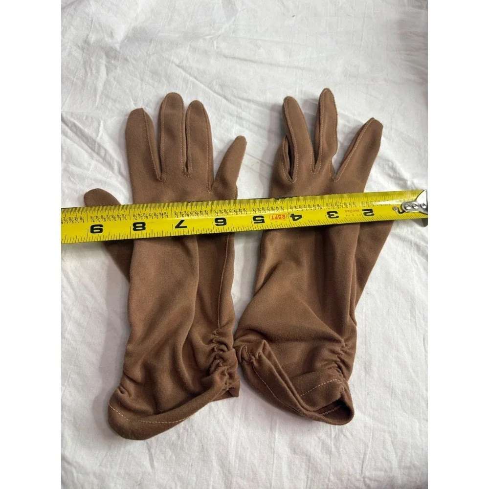 Vintage Tan Suede Gloves Women's Opera Length Elegant Evening Formal